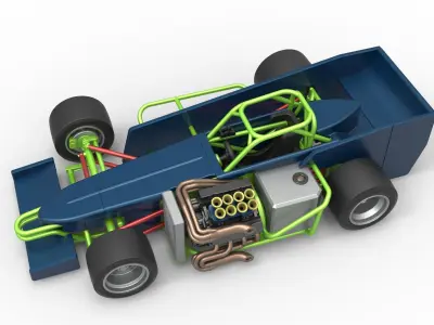 Supermodified front engine race car V3 Scale 1 to 25 3D print model