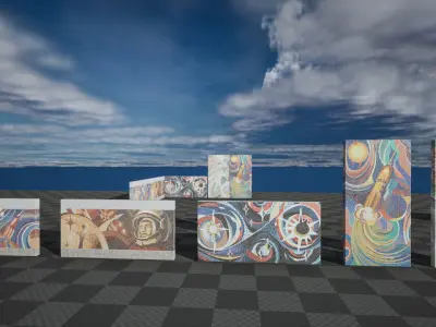 Soviet Mosaics Pack Low-poly 3D model