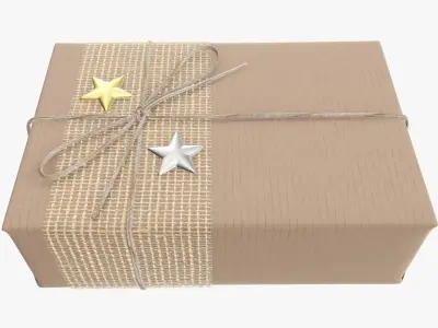 Wrapped Christmas gift 07 3D model