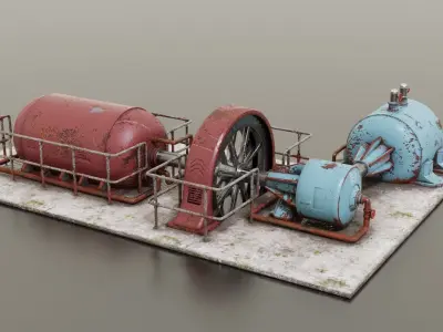 Diesel generator Low-poly 3D model