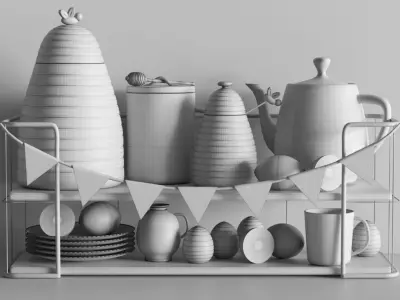 Kitchen utensils for creating coziness 3D model