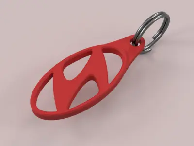 Hyundai Logo Keychain - Ready to 3D Print 3D print model