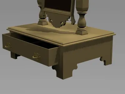 Mirror with drawer 3D model