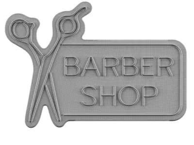 Barber Shop Neon Sign 3D model purchase