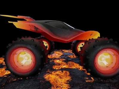 Mini MonsterTruck Low-poly 3D model