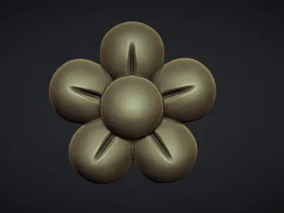 Retro Flower Bas Relief for CNC or 3D Print STL 3D print model