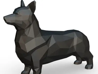 Corgi low poly 3D print model