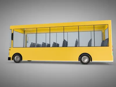 Bus school Low-poly 3D model