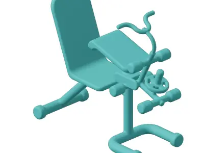 Plastic Gym Fitness Weight Bench Toy 3D model