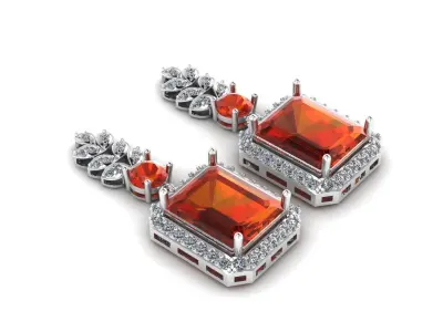 Luxury Wedding Diamond Earring 3d Printable Model 3D print model