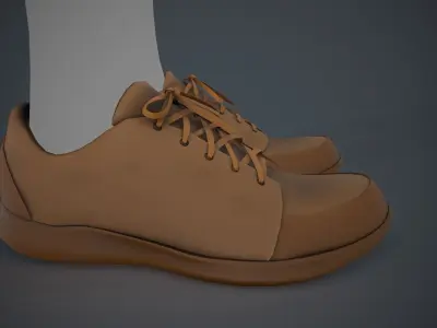Brown Shoes Style 1  Low-poly 3D model