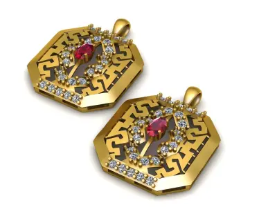 Women Fashion Diamond Pendant 3d printable Model 3D print model