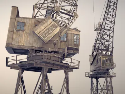 Crane STOTHERT-PITT with three liveries Low-poly 3D model