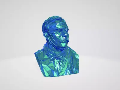 Theodore Roosevelt bust WIREFRAME VORONOI WIREMESH MESH 3D print model