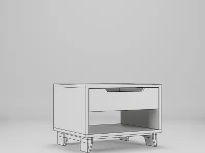 bedside table with drawer Free low-poly 3D model