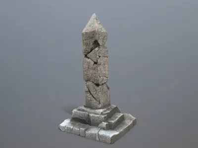 pillar Low-poly 3D model 5