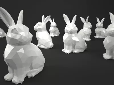 Low Poly Bunny Rabbit Low-poly 3D model