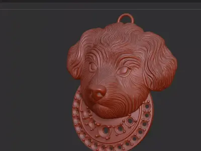 Dog Diamond Pendant 3D print model