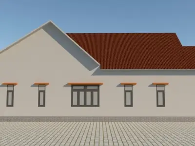 Asian style small house 3D model