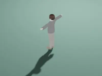 Anime Man Character - Student Style Low-poly 3D model