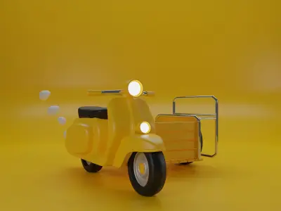 motorcycle Saleng 3D model Low-poly 3D model