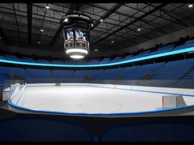 Ice Hockey Stadium Low-poly 3D model