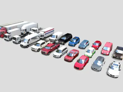 Vehicle Pack Lowpoly Low-poly 3D model