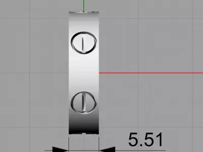 Love Ring with engraving 1 gem 3D print model