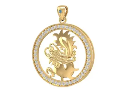 Luxury Dragon Round Pendant Jewelry 3D Model 1617 3D print model