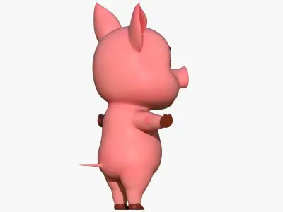 Cartoon Pig Low-poly 3D model
