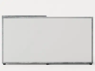 Diego Desk 138 Cm With Adjustable Shelf White Concrete Low-poly 3D model