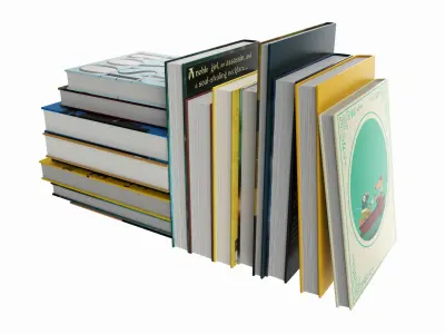Books for interior decoration 02 3D model