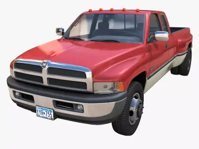 Dodge Ram 1996 3500 Laramie Low-poly 3D model