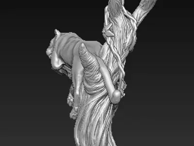 Leopard in the tree 3D Model 3D print model