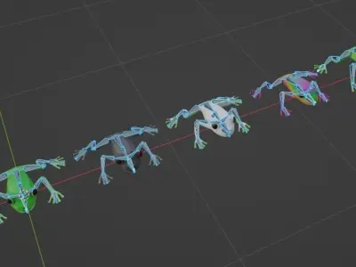 Low Poly Game Ready Frogs Low-poly 3D model