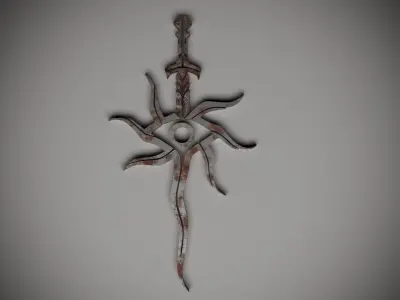 Sword with star Free 3D model