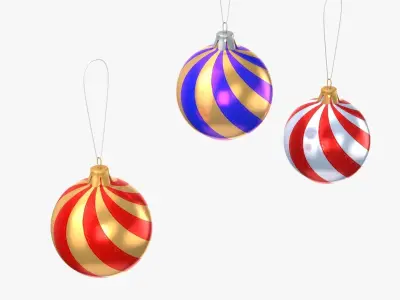 Christmas ornaments  Low-poly 3D model