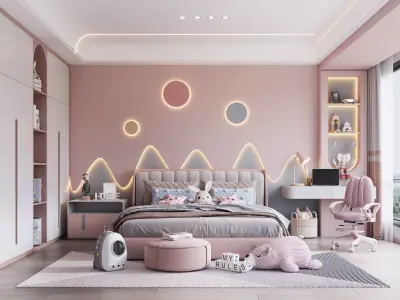 Room Girls Modern 3D model