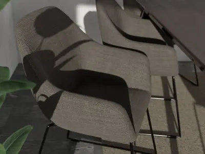 table and chairs set 3D model