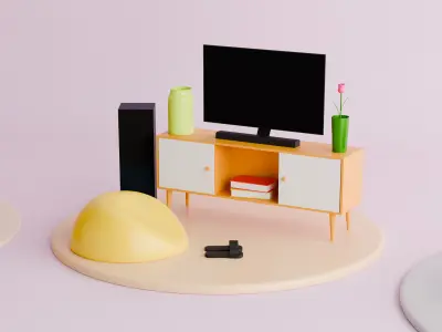 Stylish Home Interior 3D Pack for Visual Excellence Free low-poly 3D model