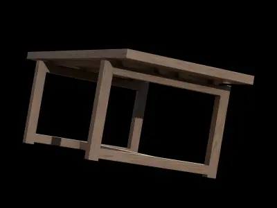 Ainsley Dining Table Pine wood Low-poly 3D model
