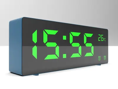 CLOCK  BLUE GREEN Low-poly 3D model