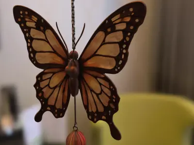 Monarch Butterfly Ornament Low-poly 3D model