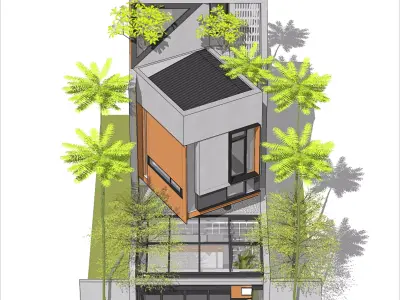 Modern Tropical Tiny House Minimalist Architecture Design 3D model