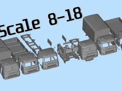 Robur LO 2002 3D printable truck model scale vehicle STL 3D print model