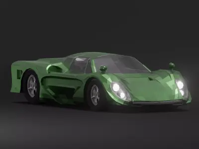 LMP Race Car LowPoly Low-poly 3D model