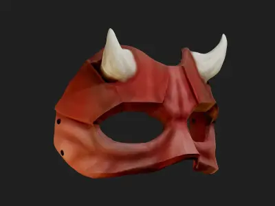 Oni Mask 12 Half Demon Face 3D print model
