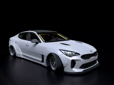 KIA Stinger GT With Wide Body Kit 3D 3D model