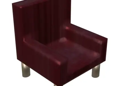 Single Luxury Red Sofa 3D model