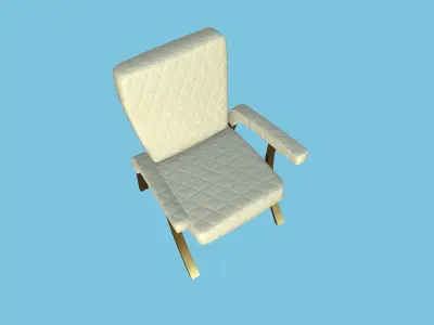 Beige Gold Armchair - Furniture Interior Design Free low-poly 3D model